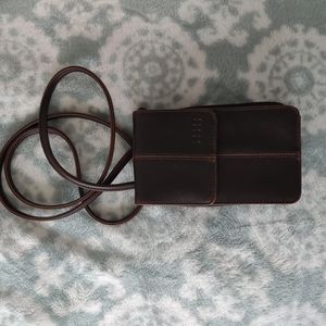Crazy Horse by Liz Claiborne crossbody mini bag in chocolate brown